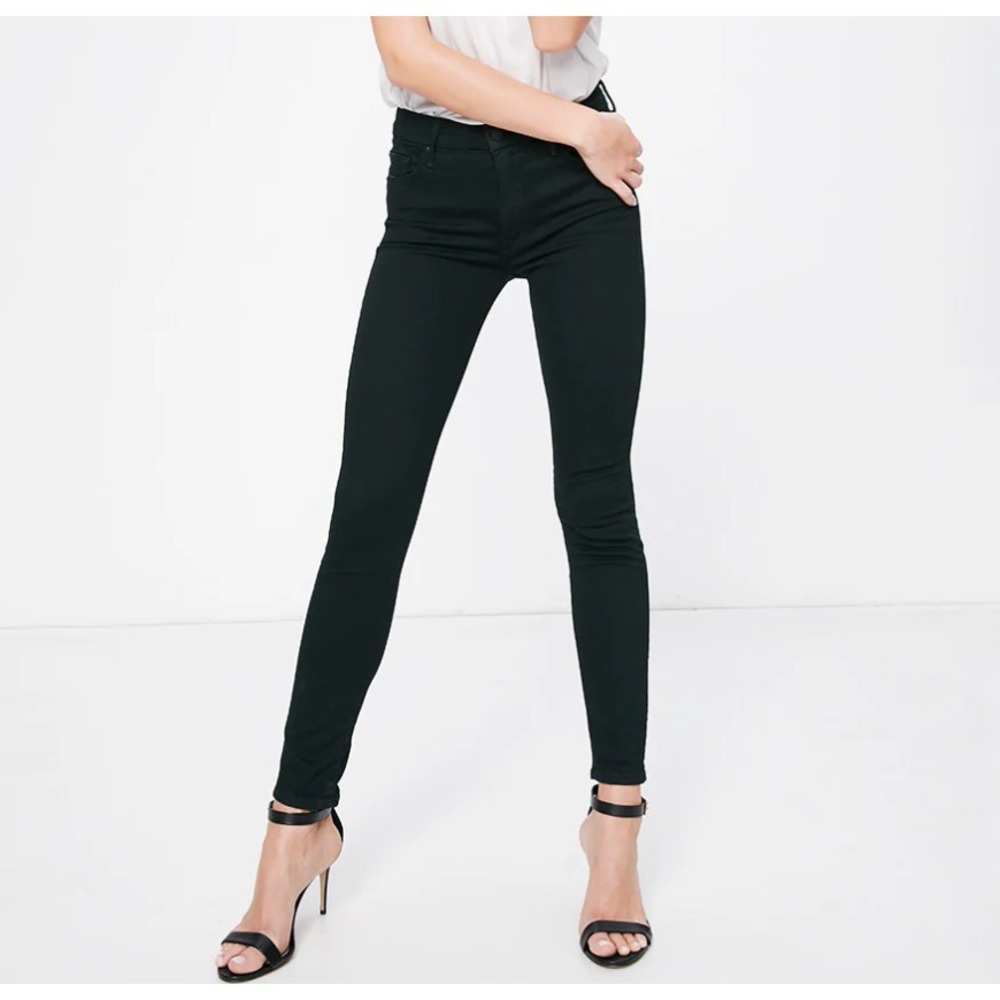 MOTHER Denim High Waist Looker‎ Skinny Jeans in Not Guilty Black Women 25 NWOT